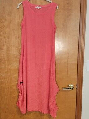 Indigo Soul Coral Gauze Midi Length Dress